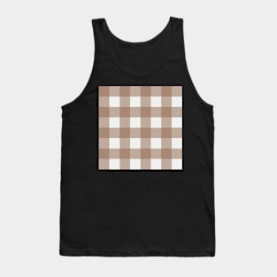 Little Critter Plaid - White and Light Brown Tank Top